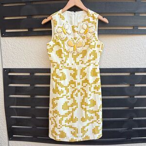 Karta Pixel Print Shift Dress w/Jeweled Butterfly Appliqué – Size S